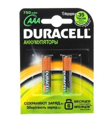 Аккумулятор hr03-2bl 750ма.ч (блист.2 шт) duracell б0001988