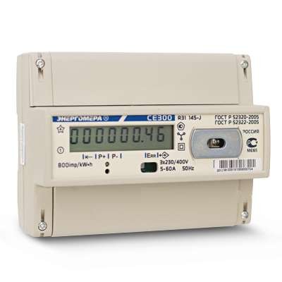 Счетчик CE 300 R31 146-J 1т. 3ф 5-100А 230/400В 1 класс точн. оптич. интерфейс ЖКИ DIN-рейка Энергомера 101003003009192