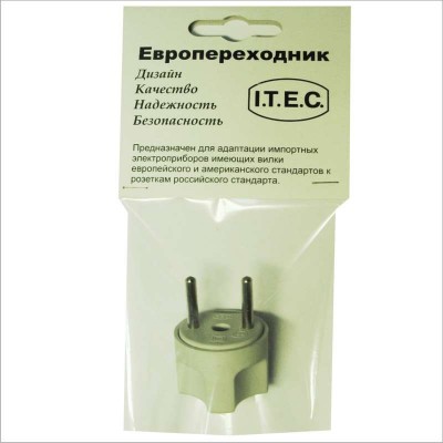 Переходник евро круглый 16а сер. (в блистере) itec ps1 16а бл
