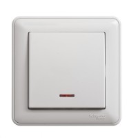 Выключатель 1-кл. СП W59 16А IP20 с подсветкой в сборе бел. SchE VS116-153-18
