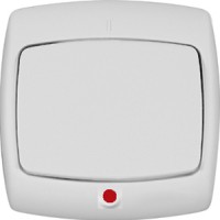 Выключатель 1-кл. СП Рондо 10А IP20 с индикацией бел. SchE VS1U-125-BI