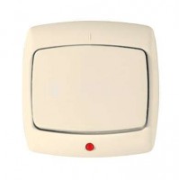 Выключатель 1-кл. СП Рондо 10А IP20 с индикацией сл. кость SchE VS1U-125-SI