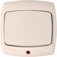 Выключатель 1-кл. СП Рондо 10А IP20 с индикацией сл. кость SchE VS1U-125-SI