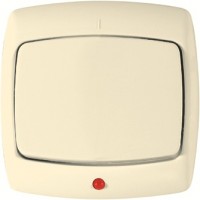 Выключатель 1-кл. СП Рондо 10А IP20 с индикацией сл. кость SchE VS1U-125-SI