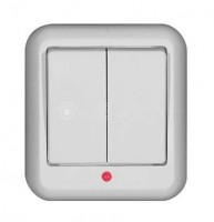 Выключатель 2-кл. ОП Прима 10А IP20 с подсветкой бел. (опт. упак.) SchE VA5U-213-B