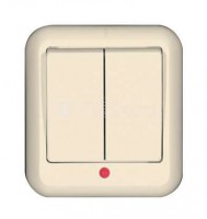 Выключатель 2-кл. ОП Прима 10А IP20 с индикацией сл. кость (опт. упак.) SchE VA5U-213-S