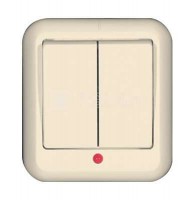 Выключатель 2-кл. ОП Прима 6А IP20 с индикацией сл. кость (опт. упак.) SchE A56-007-S