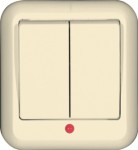 Выключатель 2-кл. ОП Прима 10А IP20 с индикацией сл. кость (опт. упак.) SchE VA5U-213-S