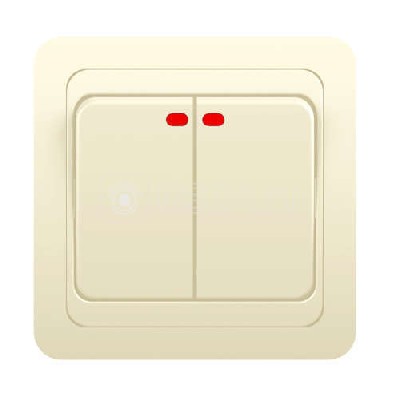 Выключатель 2-кл. сп classic 10а с индик. крем. powerman 1156500