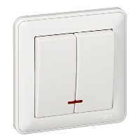 Выключатель 2-кл. СП W59 16А IP20 с подсветкой в сборе бел. SchE VS516-251-18