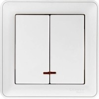 Выключатель 2-кл. СП W59 16А IP20 с подсветкой в сборе бел. SchE VS516-251-18
