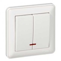 Выключатель 2-кл. СП W59 16А IP20 с подсветкой в сборе бел. SchE VS516-251-18