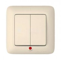 Выключатель 2-кл. СП Прима 10А IP20 с индикацией сл. кость (опт. упак.) SchE VS5U-217-S