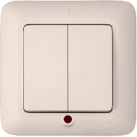 Выключатель 2-кл. СП Прима 10А IP20 с индикацией сл. кость (опт. упак.) SchE VS5U-217-S