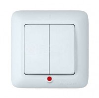 Выключатель 2-кл. СП Прима 6А IP20 250В с подсветкой бел. (опт. упак.) SchE S56-039-B