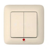 Выключатель 2-кл. СП Прима 6А IP20 с индикацией сл. кость (опт. упак.) SchE S56-039-S