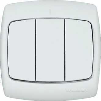 Выключатель 3-кл. СП Рондо 10А IP20 бел. SchE VS05U-321-BI