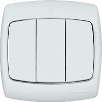 Выключатель 3-кл. СП Рондо 10А IP20 бел. SchE VS05U-321-BI