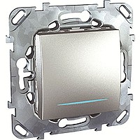Механизм выключателя 1-кл. СП Unica Top 10А IP20 (сх. 1а) с подсветкой алюм. SchE MGU5.201.30NZD