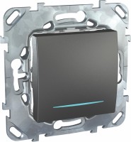 Выключатель 1-кл. СП Unica TOP 10А IP20 (сх. 1а) с подсветкой механизм графит SchE MGU5.201.12NZD