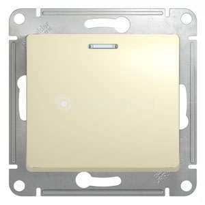 Механизм кнопки нажимной 1-кл. СП Glossa 10А IP20 (сх. 1а) 10AX с подсветкой беж. SchE GSL000217