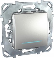 Механизм переключателя проходного 1-кл. СП Unica Top 10А IP20 (сх. 6а) с подсветкой алюм. SchE MGU5.203.30NZD