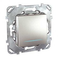 Механизм переключателя проходного 1-кл. СП Unica Top 10А IP20 (сх. 6а) с подсветкой алюм. SchE MGU5.203.30NZD