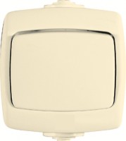 Переключатель проходной 1-кл. ОП Рондо 6А IP44 250В сл. кость SchE VA66-102B-SI