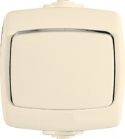 Переключатель проходной 1-кл. ОП Рондо 6А IP44 250В сл. кость SchE VA66-102B-SI