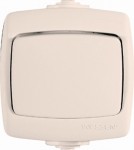 Переключатель проходной 1-кл. ОП Рондо 6А IP44 250В сл. кость SchE VA66-102B-SI