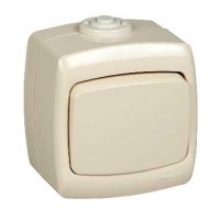 Переключатель проходной 1-кл. ОП Рондо 6А IP44 250В сл. кость SchE VA66-102B-SI