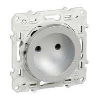 Механизм розетки 1-м СП 1мод. Odace 16А IP21 без заземл. защ. шторки винт. клеммы алюм. SchE S53R033