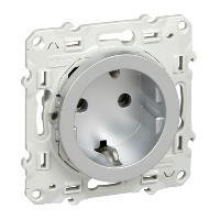 Механизм розетки 1-м СП 1мод. Odace 16А IP21 с заземл. защ. шторки винт. клеммы алюм. SchE S53R037