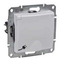 Механизм розетки 1-м СП Sedna 16А IP44 250В с заземл. защ. шторки с крышкой бел. SchE SDN3100321
