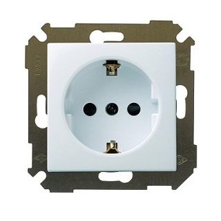 Механизм розетки 1-м сп simon34 с заземл. бел. simon 34432-030