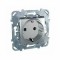 Механизм розетки 1-м СП Unica Top защ. шторки с заземл. алюм. SchE MGU5.037.30ZD