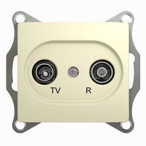 Розетка телевизионная оконечная TV/R 1-м СП Glossa 1дБ механизм беж. SchE GSL000294