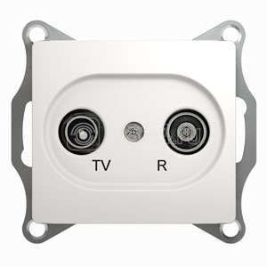 Розетка телевизионная проходная TV/R 1-м СП Glossa 4дБ механизм бел. SchE GSL000195