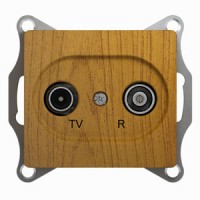 Розетка телевизионная проходная TV/R 2-м СП Glossa 4дБ механизм дерево дуб SchE GSL000595