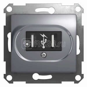 Розетка USB 1-м СП Glossa механизм алюм. SchE GSL000332