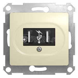 Розетка USB 1-м СП Glossa механизм беж. SchE GSL000232