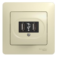 Розетка USB 1-м СП Glossa механизм беж. SchE GSL000232