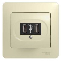 Розетка USB 1-м СП Glossa механизм беж. SchE GSL000232