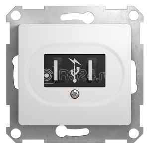 Розетка USB 1-м СП Glossa механизм бел. SchE GSL000132