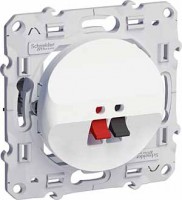 Розетка аудио СП Odace для колонок механизм бел. SchE S52R487