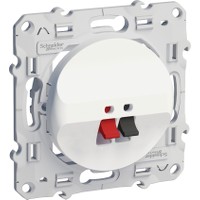 Розетка аудио СП Odace для колонок механизм бел. SchE S52R487