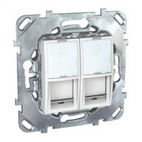 Механизм розетки комп. 2-м СП Unica RJ45 бел. SchE MGU5.2020.18ZD