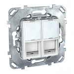 Механизм розетки комп. 2-м СП Unica RJ45 бел. SchE MGU5.2020.18ZD