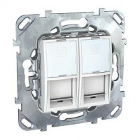 Механизм розетки комп. 2-м СП Unica RJ45 бел. SchE MGU5.2020.18ZD