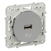 Механизм розетки СП USB Odace алюм. SchE S53R408